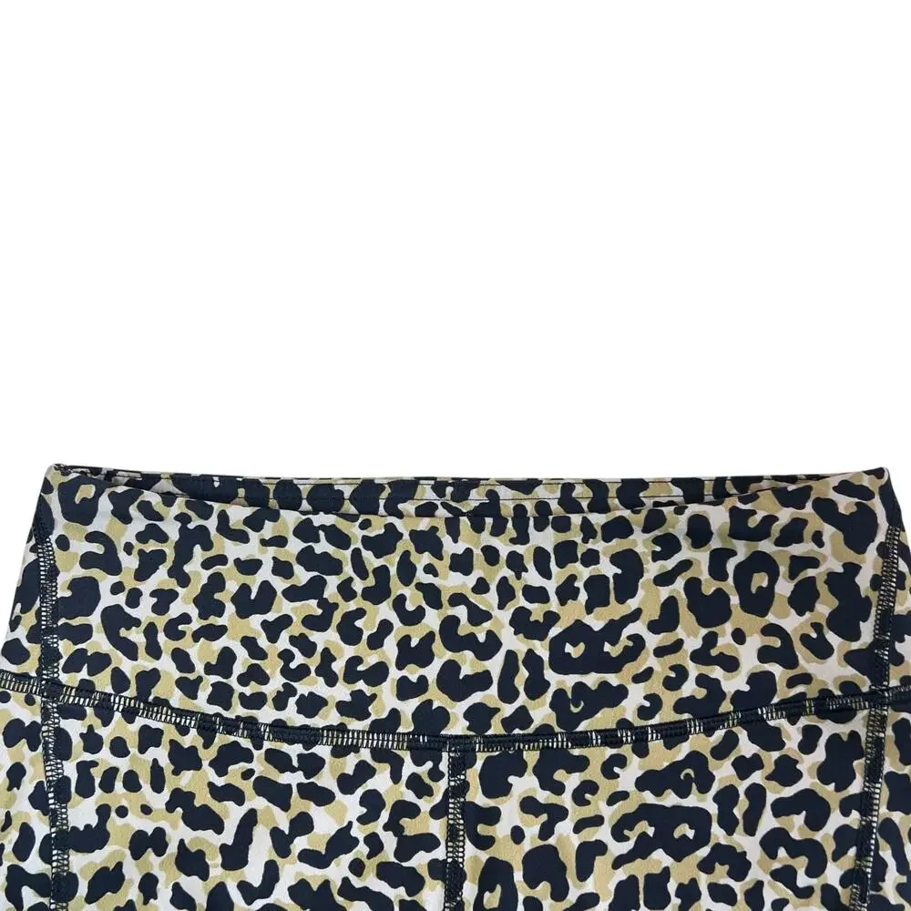 Outdoor Voices Leopard Print Bike Shorts Zoom 10 inch Athletic Workout Sz S